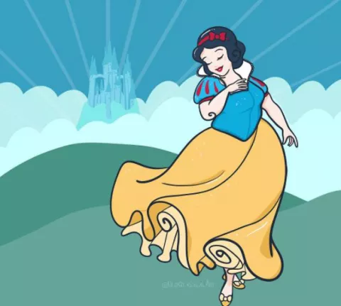 Princesas “curvy”: una ilustradora desafía los cuerpos de los dibujos de Disney La versión no delgada de Blancanieves
