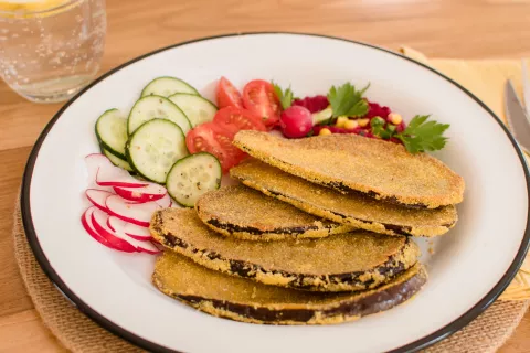 Milanesas de berenjena bien crocantes Milanesas de berenjena