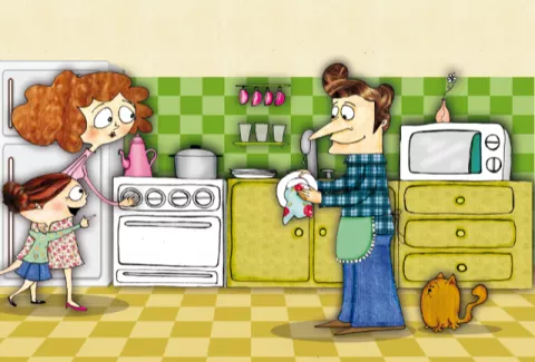 Un libro infantil argentino, elegido para representar al país en Frankfurt un-papa-con-delantal-2.png