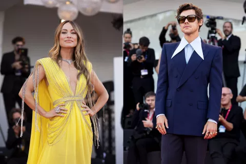 Don't Worry Darling: la historia de amor entre Harry Styles y Olivia Wilde Olivia Wilde y Harry Styles en Venecia, cada uno por su lado.