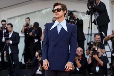 Harry Styles: los memes del estreno de Don't Worry Darling en el Festival de Venecia Harry Styles en la alfombra roja del Festival de Venecia.