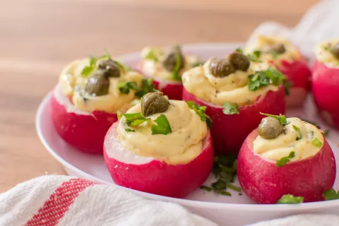 Receta: rabanitos rellenos con curry Rabanitos rellenos