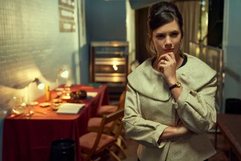 Ringo. Gloria y muerte: Delfina Chaves nos cuenta todo sobre su personaje en la biopic de este ídolo del boxeo Delfina Chaves como Dora Raffa de Bonavena.