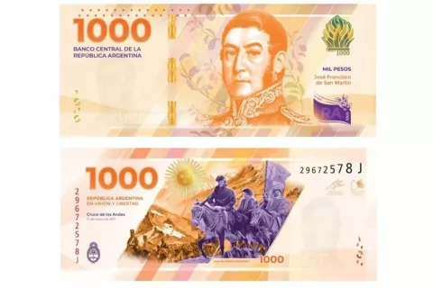 Nuevo billete de 1000 pesos: ¿cómo será y cuándo se lanza? El nuevo billete de mil pesos.