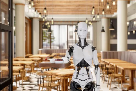 Inteligencia Artificial: 6 ejemplos de cómo se discrimina a las mujeres IA: moza sirviendo en un bar.