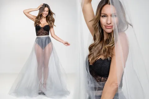 Pampita y su balance de vida antes del Bailando: "Soy muy agradecida del lugar en que me toca estar hoy” TOP DE ENCAJE (MARKOVA), BOMBACHA ALTA (SWEET VICTORIAN), FALDA DE TUL (ROCÍO RIVERO).