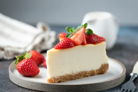 Receta de cheesecake sin horno con frutillas.
