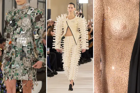 Schiaparelli presentó un vestido con celulares y dio inicio a la Semana de la Moda en París Schiaparelli abrió la Semana de la Moda en París.