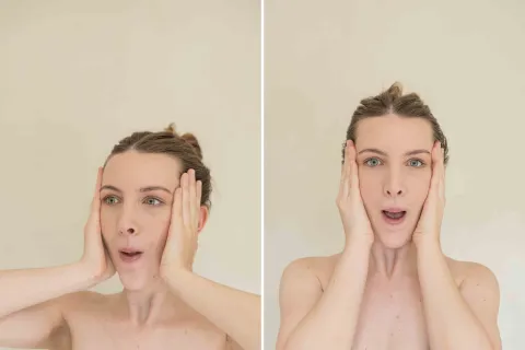 Una rutina de yoga facial de solo 7 pasos para lograr más volumen en labios y pómulos El yoga facial puede ayudarte a ganar mayor volumen en labios y pómulos.