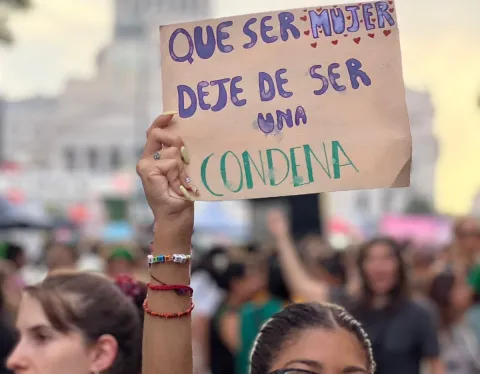 Marcha por el Día de la Mujer: así fue la movilización frente al Congreso Reclamos en la marcha del 8M.