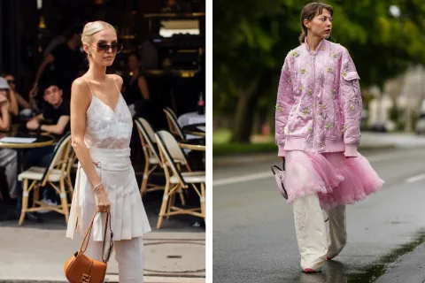 Qué son los skousers: 5 prendas para animarte a la tendencia de falda con pantalón Los "skousers" llenan de onda el street style y te mostramos cómo usarlos.