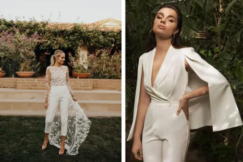 Tendencias casamientos 2024: 9 diseños que revolucionan el clásico look de novia Los monos de novia son el nuevo "must" de la moda nupcial. Te mostramos cómo usarlos.