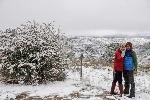 ¿Cuándo podría nevar en las sierras de Córdoba? Nevada en 2021 en el Valle de Calamuchita, Villa Berna, Córdoba.