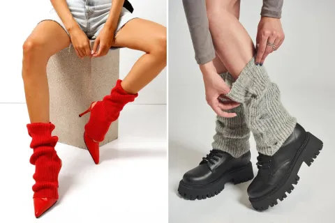 Guía de estilo: 5 diseños de polainas para sumar a tus looks de invierno Dos fotos de mujeres con polainas.