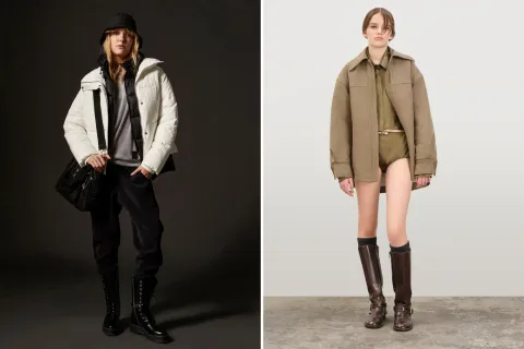 Guía de estilo: 7 camperas oversize para ponerle onda a tus looks en los días fríos Dos modelos usando camperas oversize.