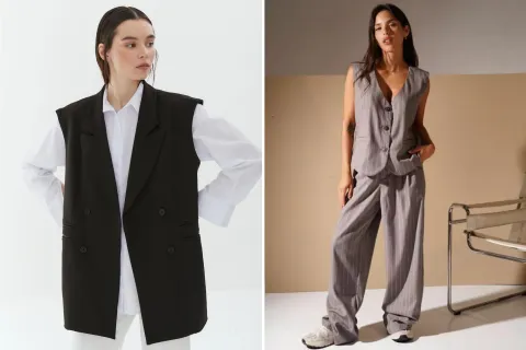 Dónde comprar buena sastrería en Avellaneda: las mejores marcas de Flores para conseguirla barata Dos modelos mujeres usando ropa sastrera.