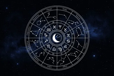 Horóscopo de hoy: las predicciones para el domingo 28 de julio de 2024 La rueda zodiacal, con los símbolos de los 12 signos astrales.