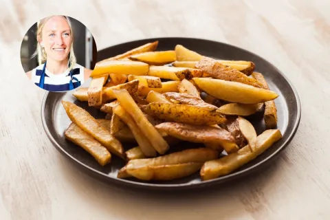 3 recetas fáciles para hacer con freidora de aire Papas no fritas crocantes.