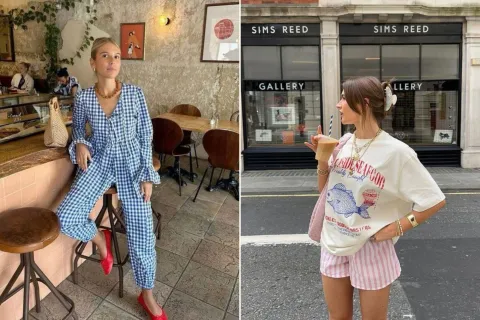 Estilo "chica portuguesa": los mejores looks del street style y dónde conseguir las prendas en Argentina Dos mujeres en la calle usando el estilo chica portuguesa.