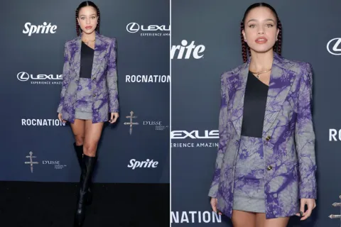 Cómo armar un look inspirado en este outfit de Emilia Mernes con prendas de Avellaneda Dos fotos de Emilia Mernes en un evento.
