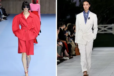 Semana de la Moda de Nueva York: estas son las tendencias que serán furor la próxima temporada Dos personas caminando por la pasarela en la semana de la moda en Nueva York