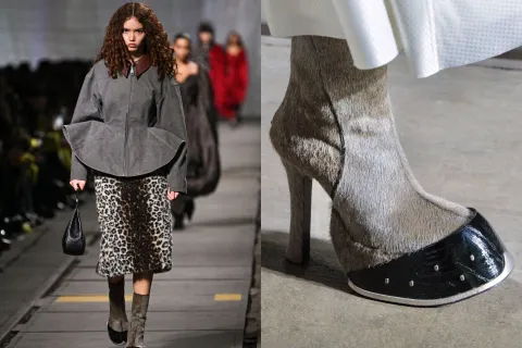 Bota pezuña: el ítem de la nueva temporada que genera polémica Una mujer desfilando con las nuevas botas de pezuña