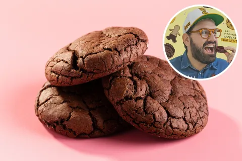 No vas a poder resistirte: la receta rica y fácil de Betular para hacer browkies que se hizo viral Cookies de chocolate y retrato de Damián Betular