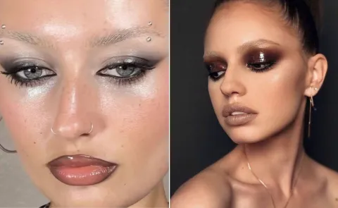 Qué es "Quiet Grunge", la tendencia de maquillaje con toques noventeros que se volvió viral Dos mujeres posando y mostrando el maquillaje