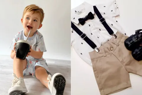 5 buenas marcas de Avellaneda para comprar ropa de bebés y niños Dos fotos de ropa de bebé de Avellaneda.