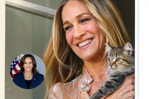 Armado con fotos de Sarah Jessica Parker y Kamala Harris.