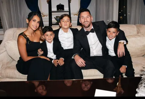 Antonela Roccuzzo mostró el festejo íntimo con sus hijos por los goles de Lionel Messi Foto de la familia Messi.