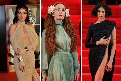 Premios Martín Fierro de Cine: los mejores looks de la alfombra roja Armado con fotos de actrices en los Martín Fierro de Cine.