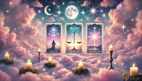 Este es el mensaje del tarot para la semana del 7 de octubre: elegí una carta y descubrilo 3 cartas de tarot sobre un fondo de cielo.