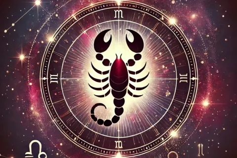 Temporada de Escorpio 2024: este es el impacto de su energía astral para cada signo La rueda zodiacal, con el símbolo del signo de Escorpio en el centro.