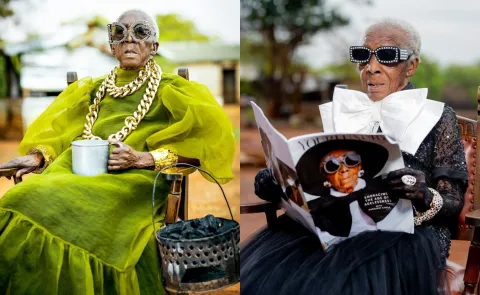 Quién es Margret Chola, la abuela de 80 años que se convirtió en un ícono de la moda margret chola con algunos de sus looks hechos por su nieta