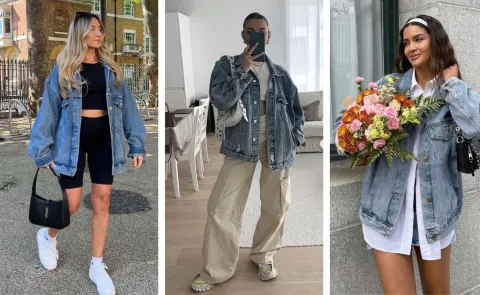 Camperas de jean: cómo combinar el abrigo ideal para el verano Tres mujeres sumando la campera de denim a sus looks