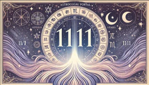 Portal del 11:11: ¿qué significa desde la numerología y cómo aprovechar su energía? La rueda zodiacal, con los símbolos de los 12 signos astrales y en el centro, dos números 11