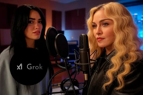 Los mejores memes creados con Grok, la inteligencia artificial de X Foto de un reencuentro entre Lali y Madonna creado con Grok, la inteligencia artificial de X.