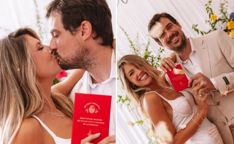 Stephanie Demner y Guido Pella dieron el sí: las fotos y los detalles del civil stephie demner y guido pella- casamiento