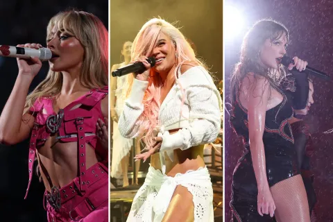 Lista Spotify Wrapped 2024: quiénes lideran el ranking de los artistas más escuchados del año Foto de Sabrina Carpenter, Karol G y Taylor Swift.