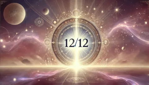 Portal 12.12: un ritual de manifestación para aprovechar la energía del último portal del año La imagen de la fecha 12/12 rodeada de planetas y luces brillantes.