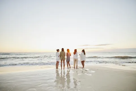 amigas en una playa