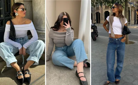 Ni sandalias ni zapatillas: este es el calzado súper clásico más buscado de esta temporada Tres mujeres usando ballerinas
