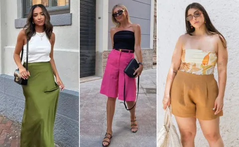 Bermudas, musculosas y trajes de baño: los mejores looks para el calor extremo Tres mujeres usando las prendas ideales para la ola de calor