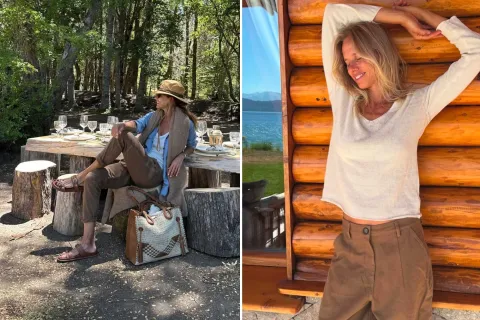 Juliana Awada y Carola del Bianco apostaron a un look de montaña para un almuerzo al aire libre Juliana Awada y la ex modelo, Carola del Bianco pasaron un día en la montaña y almorzaron al aire libre cerca del río