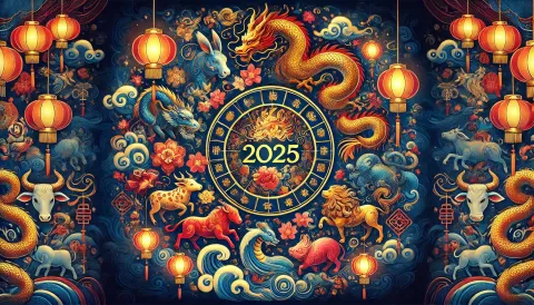 Horóscopo chino: Ludovica Squirru y sus predicciones para el Año de la Serpiente de Madera La rueda zodiacal, con los símbolos de los animales del horóscopo chino.