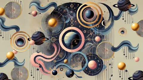 Predicciones 2025: conocé los tres movimientos planetarios clave de este año y cómo nos afectan Ilustraciòn de diversos planetas constelaciones y esferas