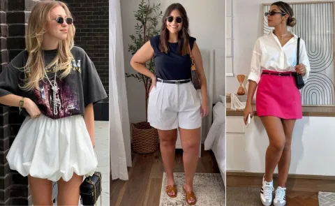 Ni shorts, ni faldas: dónde conseguir la prenda tendencia de la temporada tres mujeres usando falda y short