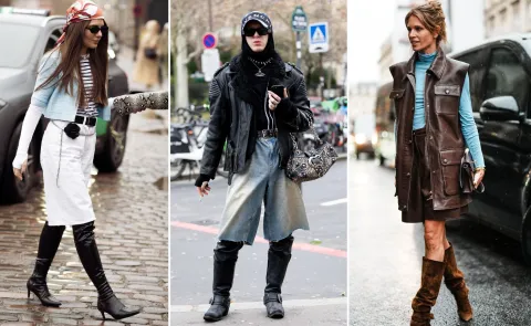 Bermudas: el ítem indiscutido para los looks de media estación que será tendencia Tres mujeres usando botas y bermudas