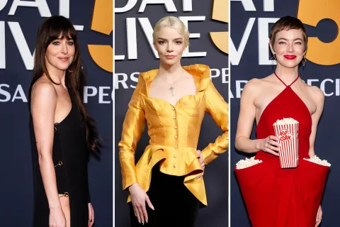 De Dakota Johnson a Emma Stone: los mejores looks en la alfombra roja de la gala SNL 50 Los mejores looks en la alfombra roja de la gala de SNL 50.